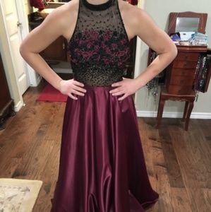 Burgandy and black prom/homecoming formal.